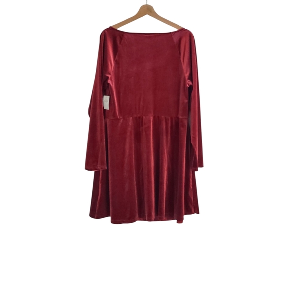 Old Navy Fit and Flare Velvet Mini Dress NWT Scarlet 2X - Picture 11 of 15